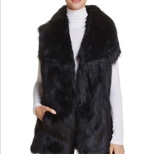 Via Spiga Faux Fur Black Vest